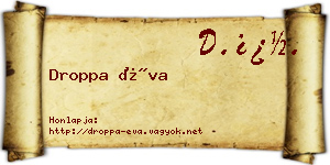Droppa Éva névjegykártya