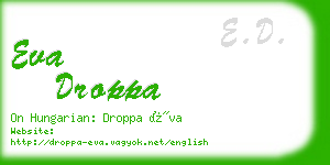 eva droppa business card